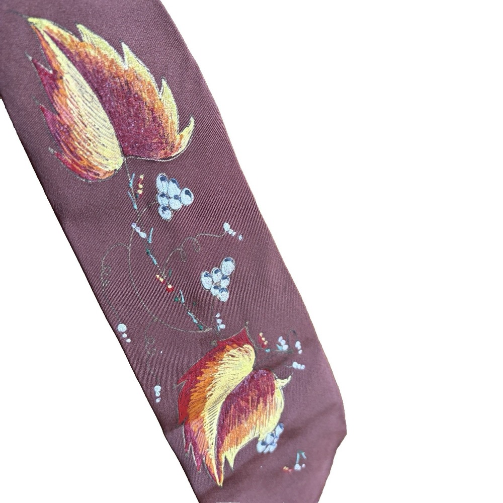 Vintage Men's Embroidered Tie Hand Tailored Eccles Rolfe Iowa 4" Artsy
